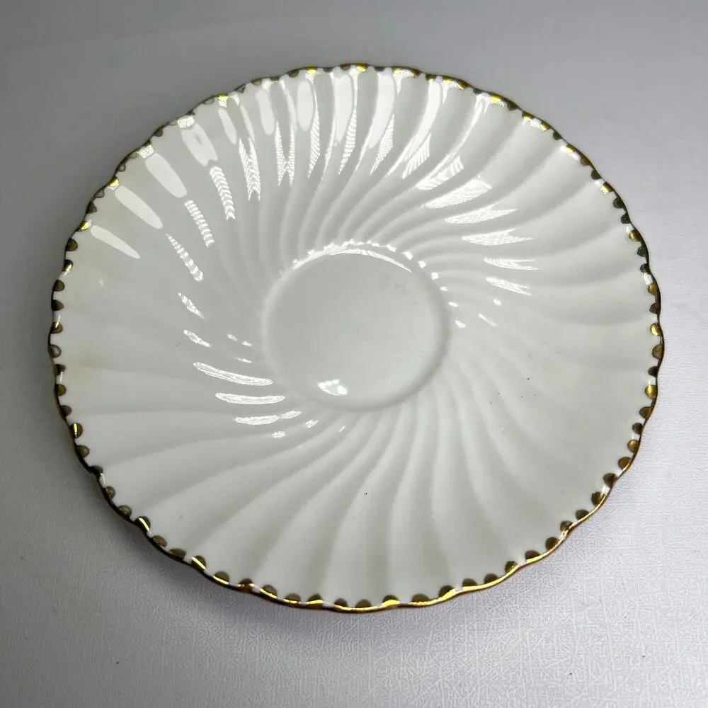 Vintage Gladstone Bone China Espresso Cup & Saucer Old Grecian Flute Gold Trim